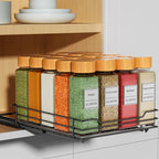 RCHYFEED Pull Out Spice Rack Organizer for Cabinet,Slide out Spice Organizer for Inside Cabinets,Heavy Duty Spice Organization for Kitchen and Pantry,Seasoning,Sauces(1-Tier,8.5" Wx10.5 Dx2.5 H) - size: 1 Tier-8.5''Wx10.5''Dx2.5''H