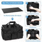 Large Wearable Cleaning Caddy Bags, Cleaning Supplies Organizer with Detachable Divider & Adjustable Shoulder Straps for Housekeepers & Cleaners, 14 inch Black Tool Bag - color: Black