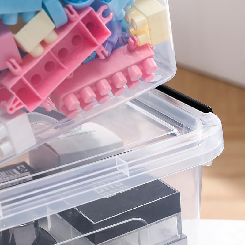 8-Pack Storage Latch Bins with Lids/Handle, 5 Quart Clear Plastic Latching Organize Box, Stackable Storage Containers for Organizing - color: Clear, size: 8 Pack