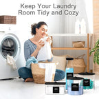 3+1 Pack Laundry Pods Containers & Dryer Sheet Holder & Laundry Detergent Dispenser, Laundry Room Organization and Storage Jars with Lids, Labels and Scoops for Scent Booster Powder Pods, Black Lid - color: Black