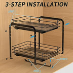 BOIVSHI 2-Tier Spice Rack, Pull Out Spice Racks Organizer for Cabinet, Height Adjustable Heavy Duty Metal Basket for Inside Cabinets & Pantry Closet (7.5''Wx10.5''Dx9.5''H) - size: 2 Tier,7.5''Wx10.5''Dx9.5''H