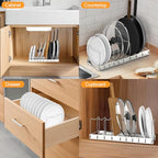 FLSEPAMB Pan Organizer - Adjustable Lid Organizer for Kitchen, Heavy Duty Pot Lid Organizer, Under Sink, Drawer, Pantry Storage - size: 1 Pack