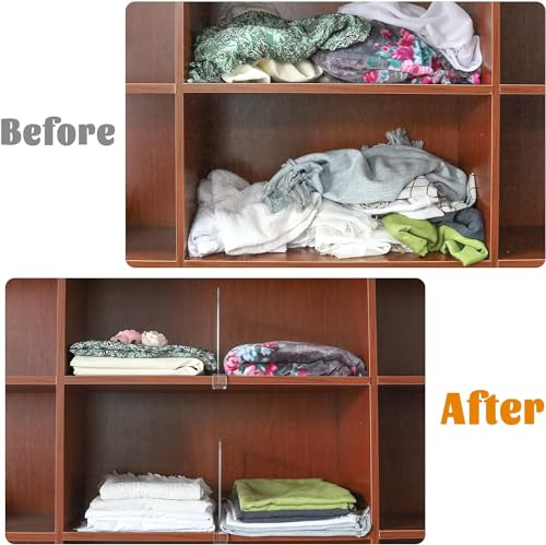 Acrylic Shelf Dividers for Closet Organization, Closet Shelf Organizer Closet Separator for Wood Shelves Clear Shelf Dividers for Closets (8 Pack) - color: Clear, size: 8Pack