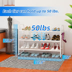 SUFAUY 3-Tier Mesh Shoe Rack, Closet Metal 33" Wide Shoe Shelf Heavy Duty, White - color: White, size: 3 Tier