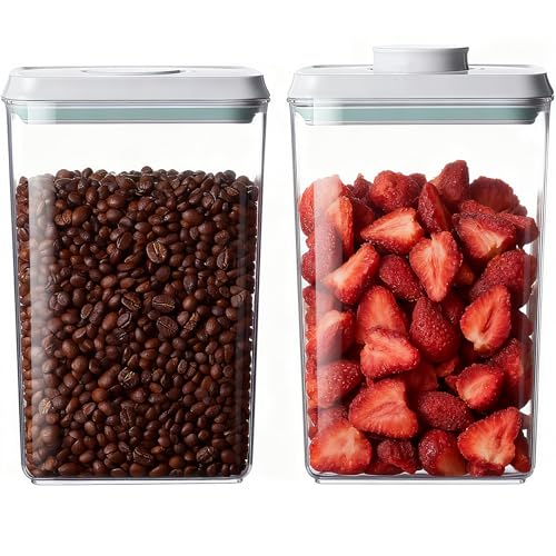 Melovom Pop Food Storage Containers Set Airtight Food Storage Containers with Pop Lids, Kitchen Pantry Organization and Storage, BPA Free, 2 x 2.8Qt - color: gray, 2 x 2.8Qt