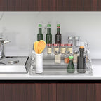 PMMASTO Widen Tiered Spice Rack, Seasoning Organizer, Clear Acrylic Vertical Shelves Can Organizer for Countertop, Cabinet, Pantry, Kitchen Organization and Storage - 4 Tier - size: Widen 4 Tier - inner width 3''