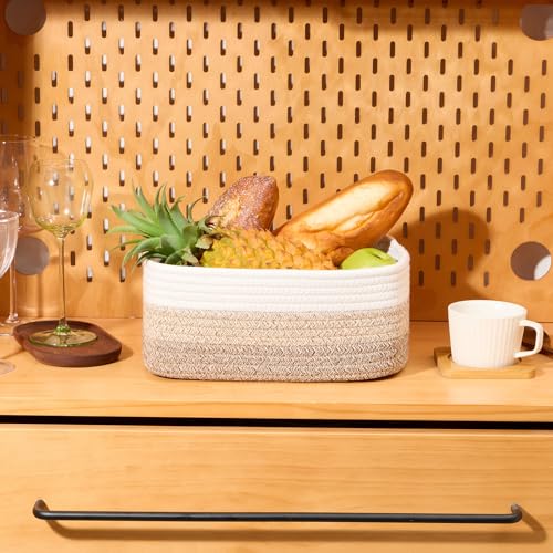 MiniArk Small Storage Baskets for Organizing | Closet Organizer Bins | Shelf Toy Basket | Woven Rope Baskets | Cube Decorative Box | Shallow Basket |11.5x7.5x4.7”| 3 Packs Gradient Brown - color: Gradient Brown, size: 3pcs-L11.5xW7.5xH4.7"