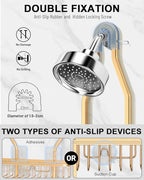 Shower Caddy Hanging - Never Rust Shower Hanging Organizer - Aluminum Over the ShowerHead Caddy with Soap Basket and 6 Razor/Sponge Hooks (Gold) - color: Gold