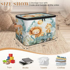 Custom Storage Basket with Name, Personalized Storage Bins with Zipper Lid, Foldable Fabric Storage Box Large capacity with Handle Lion Car - color: Option 22