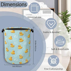 Cute Duck Laundry Basket,Foldable with Handles Tote Bag Oxford Cloth for Bathroom Bedroom Dirty Clothes Storage Bucket 16" x 20.8" - color: Cute Duck