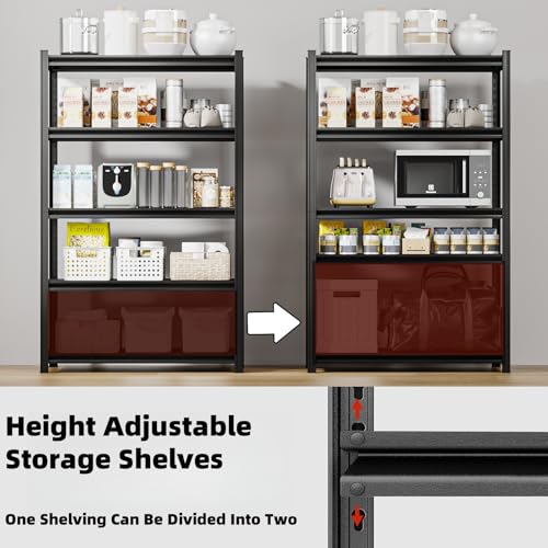 6T 62" W x 24" D x 84" H Garage Shelving Heavy Duty Metal Shelving 4200LBS Storage Shelves Adjustable Metal Shelves for Storage Industrial Garage Shelves for Warehouse Basement - size: 6T 84*62*24