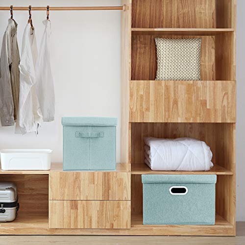 TYEERS Collapsible Storage Bins With Lids, Large Fabric Storage Boxes - 2 Pack - Aqua Spring - color: Auqa Spring, size: 2-Pack Large