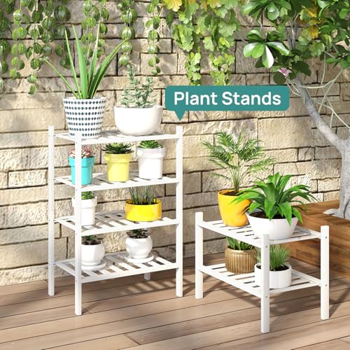 viewcare White Small Shoe Rack for Entryway,2-Tier Bamboo Shoe Organizer for Hallway Closet, Free Standing Shoe Racks for Indoor Outdoor - color: White, size: 2-Tier_Samll