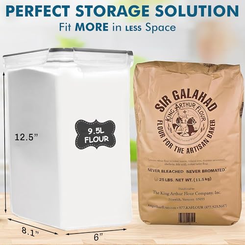 Shazo 2 PC (9.5L | 321 Oz) Extra Large Bulk Food Storage Containers with Airtight Lids for Flour, Sugar, Rice, Cereal & Pasta - Leakproof, BPA-Free Plastic Canisters for Kitchen & Pantry Organization - color: Black