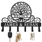 Personalized Tree of Life Metal Key Holder for Wall,Custom Monogram Coat Rack Wall Mount, Key Hooks for Bathroom, Living Room, Kitchen, Office, Wedding, Anniversary & Housewarming Gift - style: Tree of Life
