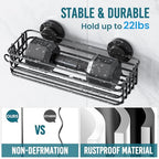 TAILI Shower Caddy Suction Cup, 3 Pack Shelves for Inside with Hooks & Soap Holder Toothbrush Cups, Removable Bathroom Organizer, Rustproof Black Shelves - style: 3 × Black