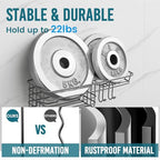 TAILI Shower Caddy Suction Cup with Hooks & Soap Holder, Heavy Duty Bathroom Shower Organizer, No Drilling Shower Shelves for Inside Bathroom, Metal Storage Holder-Grey - style: 1 × Grey