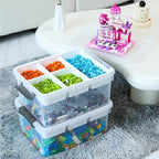 Citylife 17 QT Plastic Storage Box with Removable Tray Craft Organizers and Storage Clear Storage Container for Organizing Bead, Tool, Sewing, Playdoh, 2 Packs - size: 17 Qt- 2 Pack