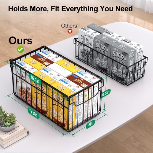 MSERCUOR Freezer Organizer Bins, 4 Pack Stackable Deep Chest Freezer Organizer Bins, Foldable Baskets with Handles, Black Storage Container Baskets for 5/ 7 Cu.FT Deep Freezer Sort Frozen Meats - color: black 4 pack