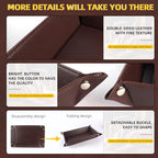 Valet Tray for Men Women - PU Leather Travel Catchall Tray Organizer - Rectangle - color: Dark Brown 2