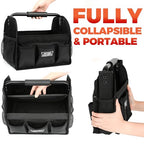 Detailing Caddy Organizer with Handle - Storage, Cars, & Cleaning Caddy for Supplies, Tools, & Home Improvement - Heavy Duty Car Detailing Supplies With Multi-Pockets & Collapsible Tote Design