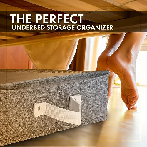 HOMELUX THEORY 2pc Under Bed Storage Containers, Bedroom Under the Bed Drawer Storage Organizer with Bins and Lids, Medium Underbed Clothes Storage Box Ideal for Blanket, Fabric, & Shoes (LightGray) - color: Light Gray, size: Medium (2pc)