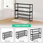 Jripae Shoe Rack Bamboo 5 Tier Shoe Organizer, Storage 20-25 Pairs for Closet Entryway, Stackable Large Tall Shoe Shelf Holder Stand Cubby for Door Hallway Bedroom Garage - size: 5-tier-long/32.5*10.5*30.3in