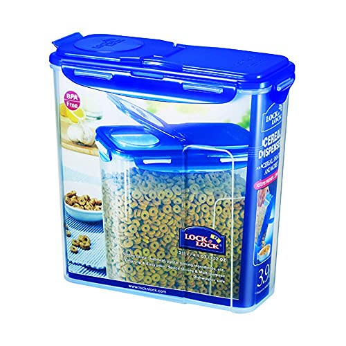LOCK & LOCK Easy Essentials Food lids (flip-top) / Pantry Storage/Airtight containers, BPA Free, top-16.5 Cup-for Cereal, Clear (Pack of 2) - size: 16.5 Cup (Pack of 2)