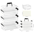 3-Tier Large Capacity Stackable Bead Organizer Box 90 Pcs, Portable Plastic Craft Storage Containers for Jewelry Making, Bracelets, DIY, Nail Art Charms - size: 3-Tier 90 Compartments