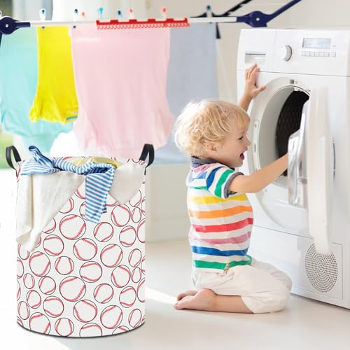 19.7" Laundry Basket,Kids Dirty Clothes Hamper,Waterproof Toys Storage Bin,Room Decor,Gift Baskets,Baby Nursery Hamper(Baseball) - color: Baseball