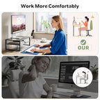 Ekisemio 2-Tier Computer Monitor Stand Riser, Desk Organizer for Monitor, Black