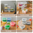10-Pack Small Plastic Containers with Lids, Clear Stackable Storage Boxes & Bins Organizer for Bead Organizer, Craft Storage, Stickers, Jewelry & Small Items – Square Small - size: Clear Square Small - 10 Pack