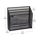 Mind Reader Metal Mesh File Organizer, Black | 3-Tier | Desktop | Modern Style | Pack of 4 - size: Single (Pack of 4)