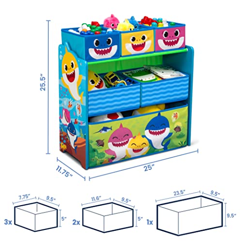 Baby Shark Design & Store 6 Bin Toy Storage Organizer by Delta Children - color: Baby Shark