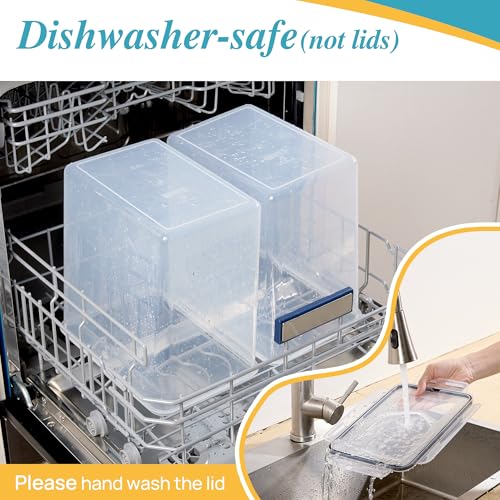 Vtopmart 9.5L 2 Pack Extra Large Flour Sugar Storage Containers for 25lbs flour, Airtight Kitchen Pantry Organization Canisters with Lids for Bulk food, Rice, Baking Supplies, BPA Free, Black - color: Black, size: 9.5L