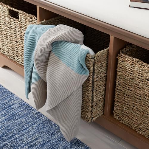 Safavieh American Homes Collection Lonan Grey and White Wicker Storage Bench - color: Sepia