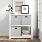 HSDTCollapsible Cloth Cubes Storage Bins Baskets Boxes Grey-White Lattice Pattern 10.5 x 10.5 x 11 Inches - Pack of 6,QY-SC14-6,Brush gradient(Set of 3) - color: Gray-white dots(Set of 6)