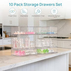 Vtopmart 10 Pack Baby Bottle Organizer Set, Stackable Storage Drawers Ideal for Kichen Countertop, Vanity, Bathroom, Cabinet, Pantry Organization - style: 4 Small+4 High+2 Wide