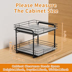 RCHYFEED Spice Organization for Cabinet,2 Tier Pull out Spice Rack Organizer for Inside Cabinets & Pantry, Slide out Heavy Duty Spice Shelf Rack for Kitchen Seasoning (11.5" Wx10.5 Dx9.5 H) - size: 2 Tier-11.5''Wx10.5''Dx9.5''H