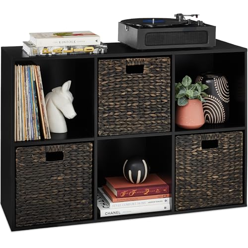 Best Choice Products 6-Cube Storage Organizer, 13.5in Shelf Opening, Bookcase, Display Shelf, Customizable w/ 3 Removable Back Panels – Black - color: Black, size: 6-Cube, 13.5in Shelf Opening