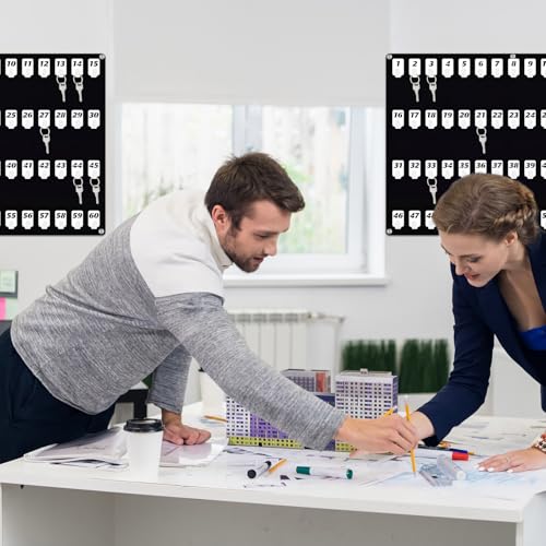 Beeveer Acrylic Key Board with 60 No. Hooks Wall Mount Key Rack Holder Hanger Storage for Real Estate Offices Rentals Car Dealer Valet Parking Small Businesses (Black) - color: Black, size: 60 Hooks