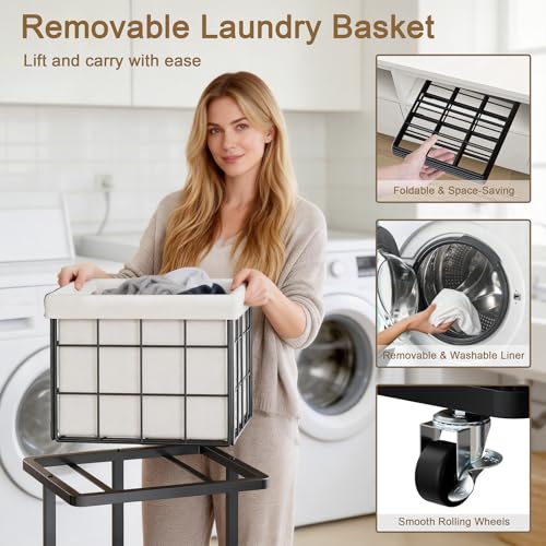 80L Vertical Rolling Laundry Hamper with Removable Bags, 2 Section Laundry Basket with Wheels, Slim Tall 2 Tier Laundry Sorter for Small Spaces, Dorm, Bathroom, Laundry Room, Closet, White - color: White, size: 2 Tier