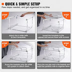 VEVOR 2 Tier 17"Wx21.2"Dx15.2"H Pull Out Cabinet Organizer, Heavy Duty Slide Out Pantry Shelves, Steel Roll Out Drawers, Sliding Drawer Storage for Home, 18.5"Wx22.5"Dx19"H Install Size for Cabinet - size: 17"Wx21.2"Dx15.2"H