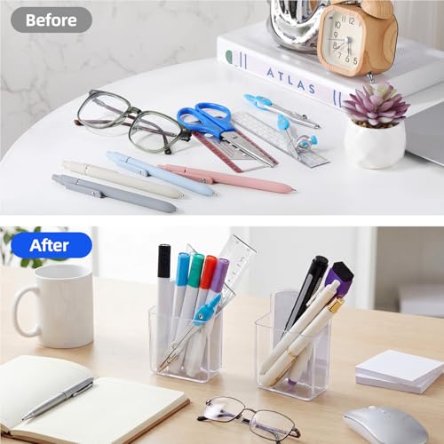 Leinuosen 12 Pcs Remote Control Holder Wall Mount Self Adhesive TV Controller Holder Transparent TV Remote Organizer Wall Pen Organizer for Home Office School Storage Accessories - color: Transparent