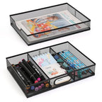 Office Drawer Organizer, 2 Pack Metal Mesh Desk Draw Divider, Versatile Desktop Organizer Tray to Keep Supplies Tidy and Easy to Access, Stackable A4 Paper Holder Tray - style: 2 PACK