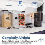 Chef's Path Airtight Food Storage Boxes with Labels - Kitchen Storage - Flour, Cereal, Pasta - Plastic Storage Boxes with Lids (4pcs-3.2L) - color: 4 Pack - 3.2l