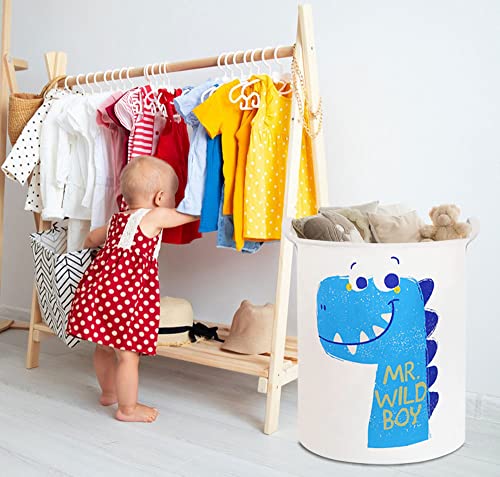 19.7" Dinosaur Laundry Basket,Kids Toys Storage Bin for Bedroom,Waterproof Baby Clothes Hamper with Handles,Collapsible Nursery Hamper,Gift Baskets(Dinosaur) - color: Dinosaur