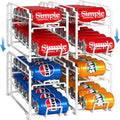 Simple Houseware Soda Can Organizer Stackable Rack Dispenser for Pantry/Refrigerator, White, 4 Pack - color: White