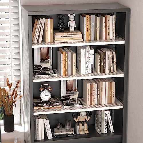 Slideep Adjustable Closet Storage Shelves with Seamless Sticker, Metal Expandable Wardrobe Shelves Organizer System for School Locker, Under Sink and Bathroom White (Large, 2Pack) - size: 11.8"D x 17"W