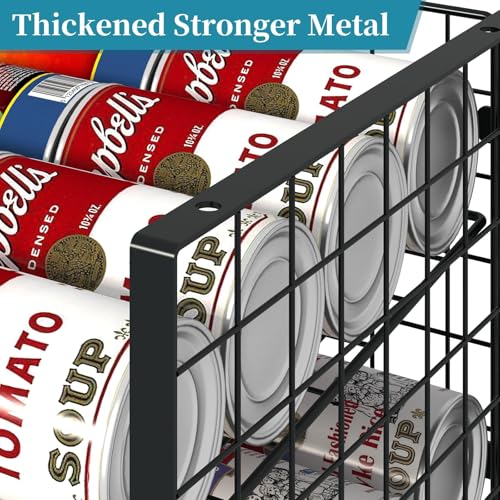 Sbanmao 2-Pack Stackable Can Organizer for Pantry, Adjustable Can Holder Rack for Canned Food Soda Drink Goods Storage up to 36 Cans Storage, 2 Tier, Black - size: 2-Tier 2-Pack